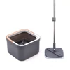 Kép 1/6 - Spin Mop forgófejes felmosószett lapos moppal (vödör + nyél + facsaró + mop)