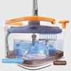 Kép 6/6 - Spin Mop forgófejes felmosószett lapos moppal (vödör + nyél + facsaró + mop)