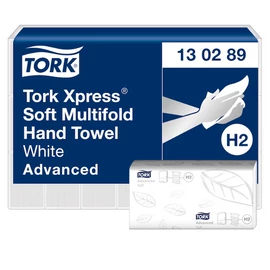 TORK 120289 Xpress Soft Advanced Multifold hajtogatott kéztörlő papír, 2 rétegű, 21x26 cm/lap, fehér (180 lap/csomag, 21 csomag/karton)