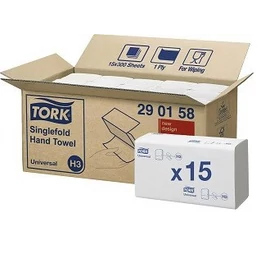 TORK 290158 Tork Singlefold kéztörlő 1rétegű  fehér 300 lap/csomag 