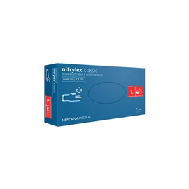 Nitrylex Basic Blue púdermentes gumikesztyű kék, L 100 db/doboz