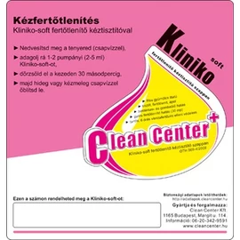 Kliniko-soft kézfertőtlenítés kísérőmatrica