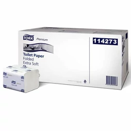 TORK 114273 Folded Premium hajtogatott toalettpapír, 2 rétegű, 11x19 cm/lap, puha, fehér (252 lap/csomag, 30 csomag/karton)