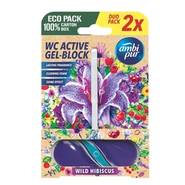 Ambi Pur aktív WC illatosító gél blokk Wild Hibiskus 2x45g