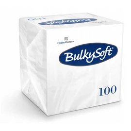 BulkySoft Szalvéta 24x24cm 2 rétegű cellulóz fehér 100 db/csomag