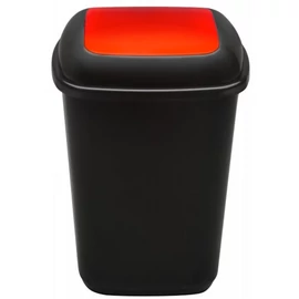 Hulladékgyűjtő szelektív, fekete-piros, fém jelzéssel, 60 L