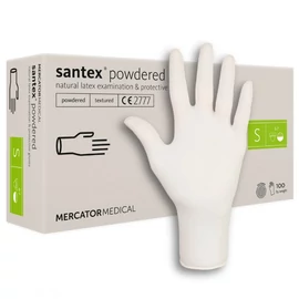 Santex púderezett latex kesztyű, S (100 db/doboz)
