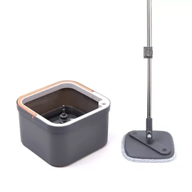 Spin Mop forgófejes felmosószett lapos moppal (vödör + nyél + facsaró + mop)