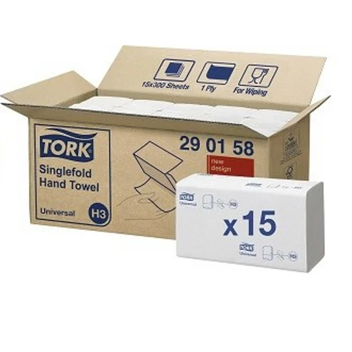 TORK 290158 Tork Singlefold kéztörlő 1rétegű  fehér 300 lap/csomag 