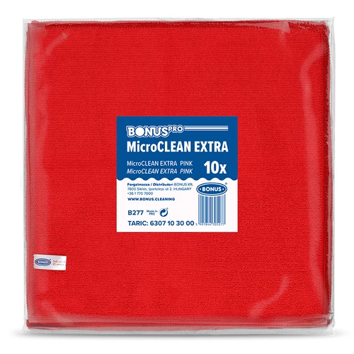 BonusPRO MicroCLEAN Extra kendő piros 40x40cm (10db/csomag)