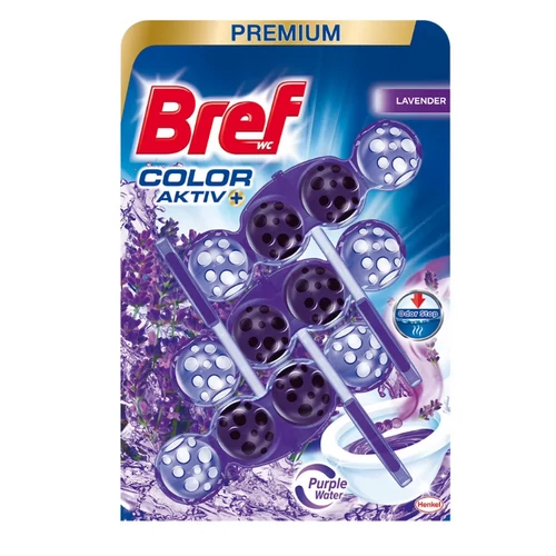 Bref Color Aktiv golyós WC illatosító Levendula 3x50g