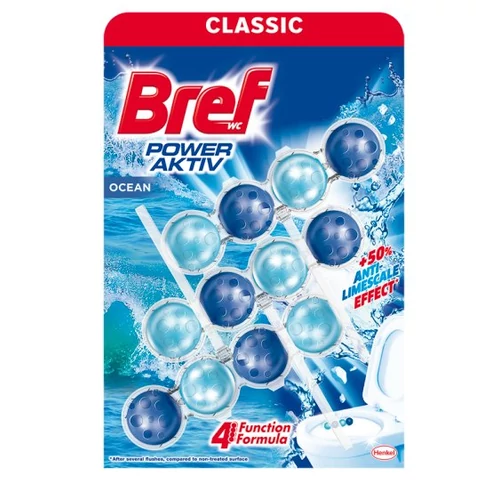 Bref Power Aktiv toalettfrissítő, Ocean, Mega Pack 3x50 g