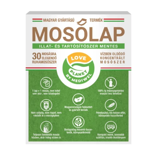 Tartósítószer- és Illatmentes Mosólap 30 mosásra