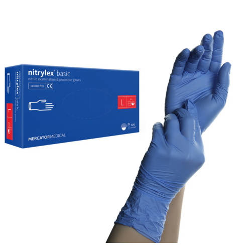 Nitrylex Basic gumikesztyű Blue M 100db/doboz
