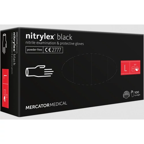 Nitrylex Black PF erős gumikesztyű fekete,  L 100 db/doboz