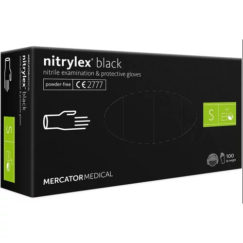 Nitrylex Black PF erős gumikesztyű fekete, S 100 db/doboz