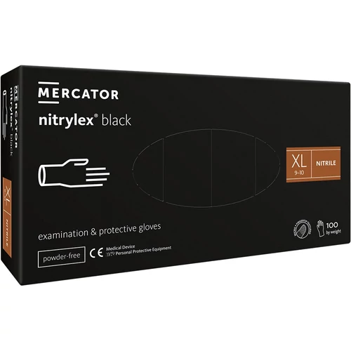 Nitrylex Black PF erős gumikesztyű fekete, XL 100 db/doboz