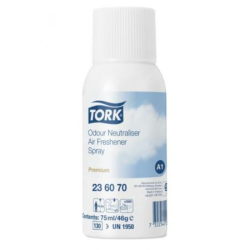 TORK 236070 Premium illatpatron, Odour Neutraliser (enyhén illatosított), szagsemlegesítő légfrissítő spray, 75 ml, 3000 adag (12 patron/karton)