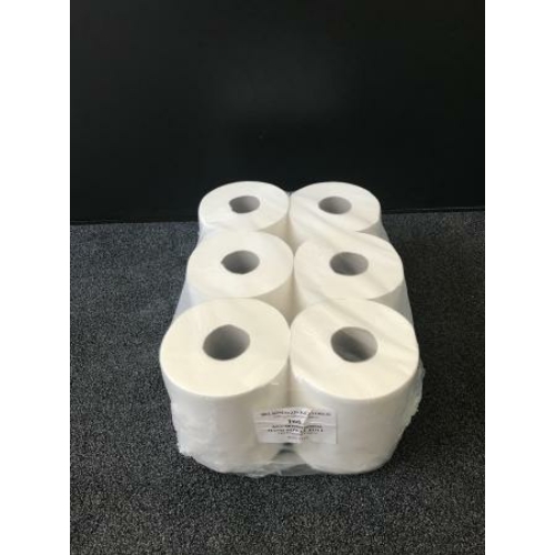 RLP közületi belsőmagos kéztörlő papír, 2 rétegű, 19-es, 100% cellulóz, hófehér (100 méter/guriga, 6 guriga/zsugor)