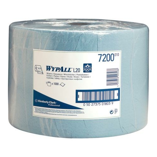 KC 7200 WypAll L10 Extra+ ipari törlőpapír, Airflex technológia, 1 rétegű, kék (1000 lap/guriga)