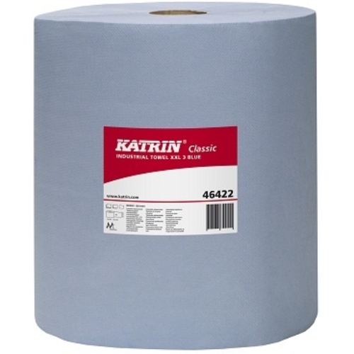 KATRIN 46422 Classic XXL3 ipari kéztörlő papír, 3 rétegű, 29-es, kék (500 lap/guriga, 190 méter/guriga, 2 guriga/zsugor) - ÖKO