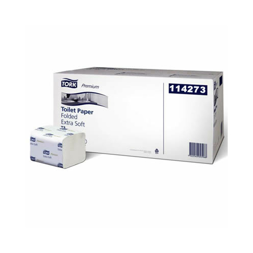 TORK 114273 Folded Premium hajtogatott toalettpapír, 2 rétegű, 11x19 cm/lap, puha, fehér (252 lap/csomag, 30 csomag/karton)