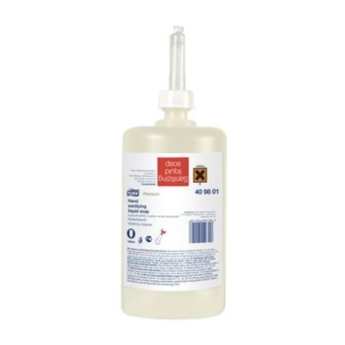 TORK 409801 kézfertőtlenítő folyékony szappan, alkoholos illatú, áttetsző, 1 L, 1000 adag (6 flakon/karton)