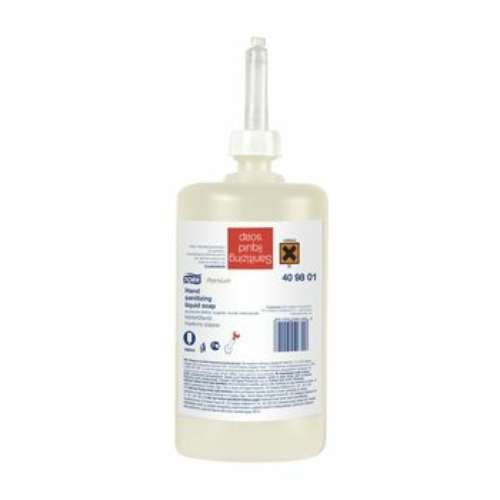TORK 409801 kézfertőtlenítő folyékony szappan, alkoholos illatú, áttetsző, 1 L, 1000 adag (6 flakon/karton)