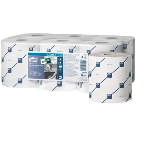 TORK 473242 Reflex Advanced belsőmagos kéztörlő papír, 1 rétegű, 20-as, fehér (857 lap/tekercs, 300 méter/tekercs, 6 tekercs/zsugor)