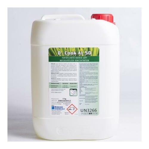 HC D-Cook AL 50 fertőtlenítő hatású gépi mosogatószer koncentrátum, 25 kg