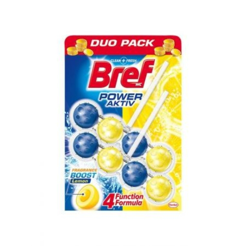 Bref Power Aktiv toalettfrissítő, Lemon (citrom), Duo Pack 2x50 g