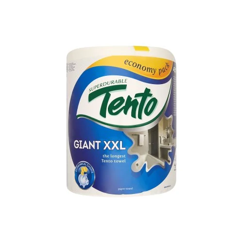 Tento Giant XXL konyhai papírtörlő, 2 rétegű, 100% cellulóz, fehér (326 lap/guriga, 75 méter/guriga, 6 guriga/zsugor)