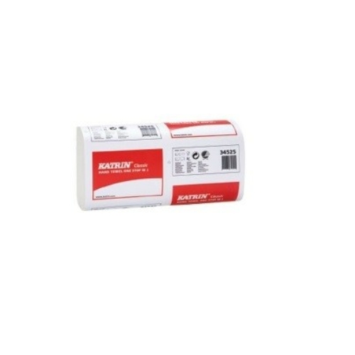 KATRIN 34525 Classic One Stop M2 hajtogatott kéztörlő papír, 2 rétegű, hófehér (144 lap/csomag, 21 csomag/karton) - ÖKO