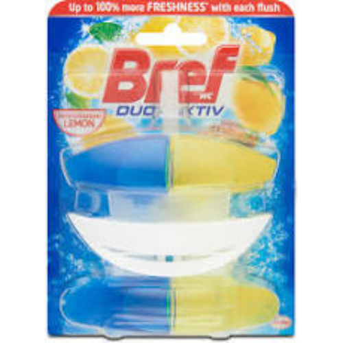 Bref Duo-Aktiv toalettfrissítő, Lemon (citrom), 60 ml + kosár
