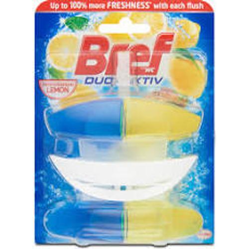 Bref Duo-Aktiv toalettfrissítő, Lemon (citrom), 60 ml + kosár