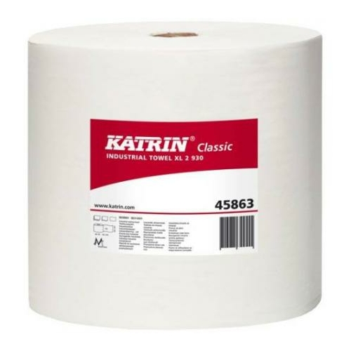 KATRIN 45863 ipari kéztörlő papír, 2 rétegű, 28-as, hófehér (1040 lap/guriga, 260 méter/guriga)