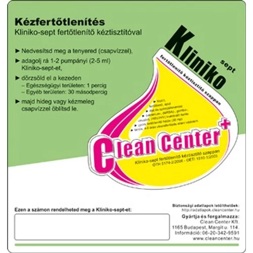 Kliniko-Sept kézfertőtlenítés kísérő matrica