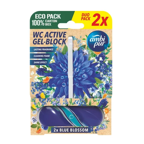 Ambi Pur aktív WC illatosító gél blokk Blue Blossom 2x45g