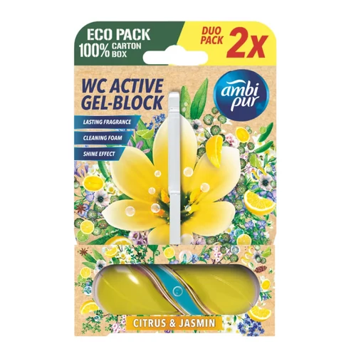 Ambi Pur aktív WC illatosító gél blokk Citrus & Jasmin 2x45g
