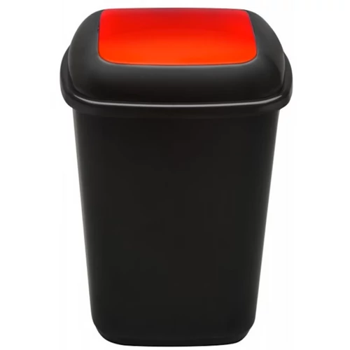 Hulladékgyűjtő szelektív, fekete-piros, fém jelzéssel, 60 L