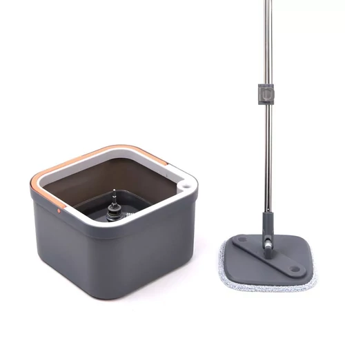 Spin Mop forgófejes felmosószett lapos moppal (vödör + nyél + facsaró + mop)