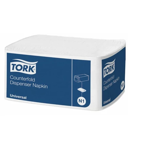 TORK 10935  FEHÉR COUNTERFOLD ADAGOLÓS SZALVÉTA  (1/2 hajtogatással: 17x9 cm), fehér (300 lap/csomag, 24 csomag/karton)